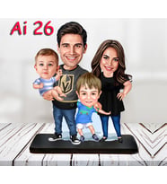Kişiye Özel Ahşap Biblo - Aile Karikatür Biblo - 4 Kişilik Aile Biblo 9