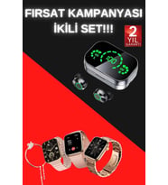 Mey İthalat® Yeni Nesil Kaliteli Akıllı Saat Kablosuz Bluetooth Kulaklık Yüksek Ses Kaliteli