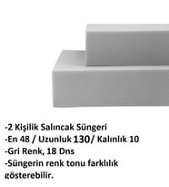 Sünger Takımı 130x48x10cm 2 Kişilik Salıncak Minderleri İçin Uygun Sünger (18dns) (Gri)