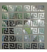 Numa Concept Dekor Süs Labırent Bordür 40x Adet 8x7 Pleksi Dekoratif Bordür Gümüş