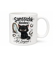 Şanssız Arkadaşa Kara Kedi Gezdi Şanssızlık Abidesi Esprili Kupa Bardak Hediye