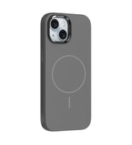 Coverzone iPhone 14 ile uyumlu K?l?f MagSafe ile uyumlu Magnetic Wireless ?arj �zellikli Metal Kamera Koruma �er�eveli Z-Edi Silikon Kapak iPhone 14 i�in k?l?f - Koyu Gri