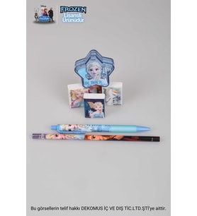 LİSANSLI ELSA FROZEN UÇLU KALEM 0.7 MM,YILDIZ TASARIM KALEMTRAŞ,SİLGİ VE KURŞUN KALEM SETİ