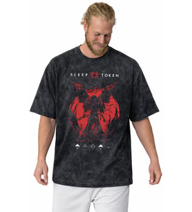 Sleep Token Rock Metal Müzik Grubu Baskılı Unisex Oversize Vintage Yıkamalı Tişört