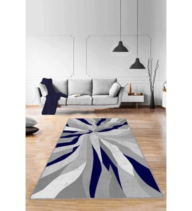 Lacivert Spor Kaymaz Tabanlı Makinede Yıkanabilir Halı ME005 - 100 x 160 cm
