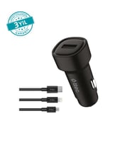 Ttec SmartCharger 2.4A Araç Şarj Aleti + Trio Kablo