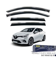 Niken Renault Uyumlu Clio 5 -2020 Kromlu Cam Rüzgarlığı 4Lü Parça (Siyah)