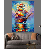 Yelkenli Gemi Rüyası Sanat Dekoratif Kanvas - Mdf Ahşap Tablo