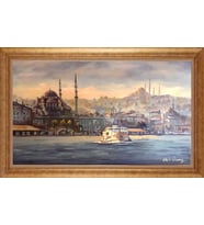 EV İŞYERİ OFİS İÇİN ALTIN ÇERÇEVELİ PASPARTULU TABLO VB369