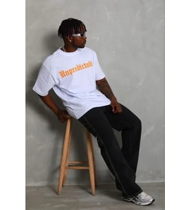 pilelistore- Erkek Baskılı T-Shirt Kısa Kol Bisiklet Yaka Regular Fit Rahat Kalıp Günlük Tişört - Be (Beyaz)