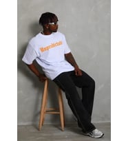 pilelistore- Erkek Baskılı T-Shirt Kısa Kol Bisiklet Yaka Regular Fit Rahat Kalıp Günlük Tişört - Be (Beyaz)