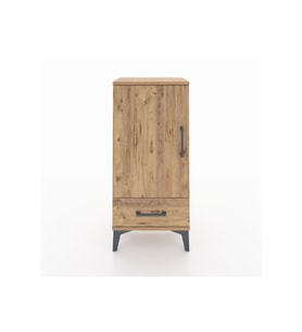 Arges Komodin 3 Raflı Tek Çekmeceli Tek Kapaklı 44x30x96 Çam-Çam
