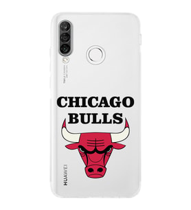 Huawei P30 LiteUyumlu Kamera korumalı Kapak Chicago Bulls Tasarımlı  Şeffaf Kılıf
