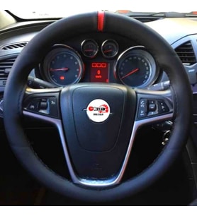 Opel Astra J Kasa Uyumlu Dikmeli Direksiyon Kılfı  Soft Kırmızı Yüzüklü