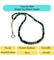 Sertifikalı Yosunlu Akik 6mm 99luk Doğal Taş Tesbih