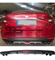 Fiat Egea Difüzör Arka Tampon Eki 4 Egzoz Çıkışlı Siyah
