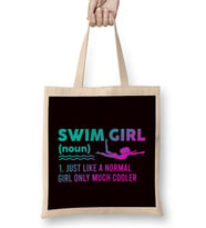 Swim Girl Definition Swimmer Swimming Water Sport Instructor Bez Çanta Uzun Saplı