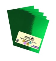 Yeşil 50x70 Metalik Aynalı Fon Kartonu 5 Adet 1 Paket Artlantis Aynalı Metalik Fon Kartonu