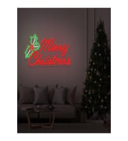 Merry Christmas Yazılı Yılbaşı Temalı Neon Tabela