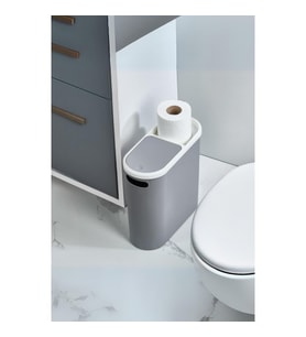 Gri Kapaklı Wc Kağıtlıklı Kovası & Ofis Kovası 10 Lt