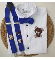 cool partyshop AYICIK konseptli erkek çocuk askı papyon gömlek