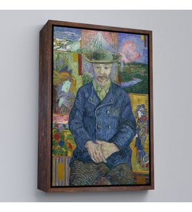Çerçeveli Vincent Van Gogh - Bildnis'in Babası Tanguy Tablo (Siyah)
