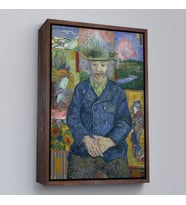 Çerçeveli Vincent Van Gogh - Bildnis'in Babası Tanguy Tablo (Siyah)