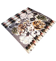 Pierre Cardin Gri Karma Desen Tivil İpek Eşarp 8750438-971