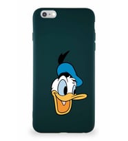 Apple iPhone 6 Plus Soft Premier Kapak Donald Duck-A Tasarımlı Silikon Kılıf - Yeşil (Şeffaf)