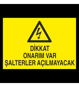 Dikkat Onarım Var Uyarı Levhası 70x100cm (Karışık)