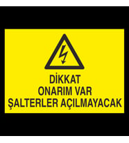 Dikkat Onarım Var Uyarı Levhası 70x100cm (Karışık)