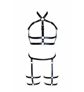 Mulvxbrf Brf02 Siyah Kadın Harness Takım Deri Çok Bantlı Tokalı Vücut Seti - Brf272 (Mulvix)