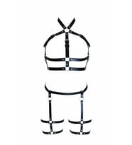 Mulvxbrf Brf02 Siyah Kadın Harness Takım Deri Çok Bantlı Tokalı Vücut Seti - Brf272 (Mulvix)