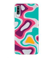 Samsung Galaxy A70  Kapak Renkli Desen Tasarımlı Şeffaf Silikon Kılıf