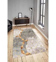 Dijital Baskılı Yıkanabilir Kaymaz Modern Renkli Salon Halısı Mutfak Halısı Yolluk ND-HY-1122 (Gri)