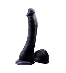 LilituShop 24 cm Realistik Vantuzlu Siyahi Dildo Penis