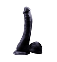 LilituShop 24 cm Realistik Vantuzlu Siyahi Dildo Penis