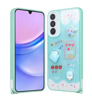 Samsung Galaxy A25 Uyumlu Kılıf Parlayan Simli Kabartma Figürlü Zore Cevze Kapak