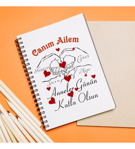 Anneler Günü Tasarımlı Defter Kişiye Özel