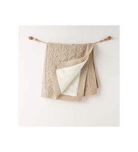 Ac26340 Triko Battaniye Beige Melange