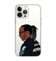 Iphone 15 Pro Uyumlu Lewis Hamilton Desenli Şeffaf Telefon Kılıfı