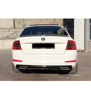 Skoda Octavia Mk3 Sport Difüzör Piona Black + Egzoz Ucu Kromlar 2013 2014 2015 2016