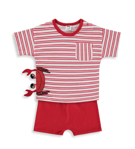 Civil Baby Çizgili 6-18 Ay Takım - Kırmızı
