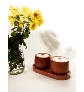 TERRACOTTA 2'Lİ KOKULU SOYA MUM SETİ