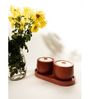 TERRACOTTA 2'Lİ KOKULU SOYA MUM SETİ