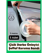 #KapıKoruma 3 Adet 3 Metre Oto Kapı Çizik Önleyici Şeffaf Koruma Bandı Darbe Koruyucu İz Bırakmaz