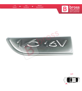 Renault Megane MK2 Scenic MK2 için Sol Krom 1.6 16V Monogram Amblemi Yazısı 8200209130