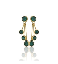 Kadir Jewellery22 Ayar Altın Kaplama Vintage Küpe -El İşçiliği Ve Hipoalerjenik Küpe (K.Yeşil)