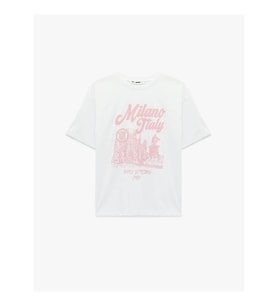Koton Baskılı Ekru Kadın T-Shirt 6SAL10247IK