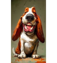 ÇOCUK ODASI KOMİK TABLO GÜLEN KÖPEK KANVAS EV SALON MUTFAK DUVAR  HEDİYELİK DEKARASYON SÜSÜ (Karışık)